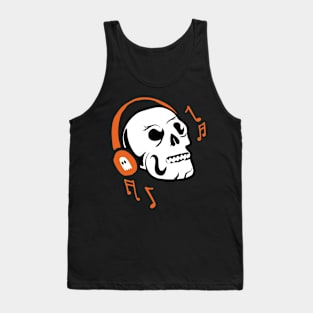 Skeleton listen to music Tank Top